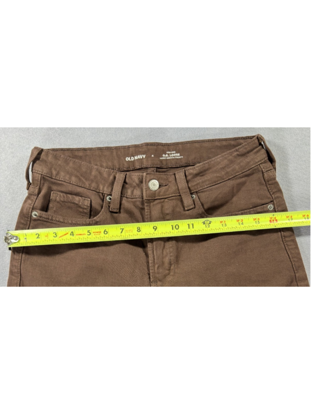 Old Navy Womens 4 High Rise OG Loose Jeans Brown Earthen Cotton Stretch NWOT - Picture 13 of 16